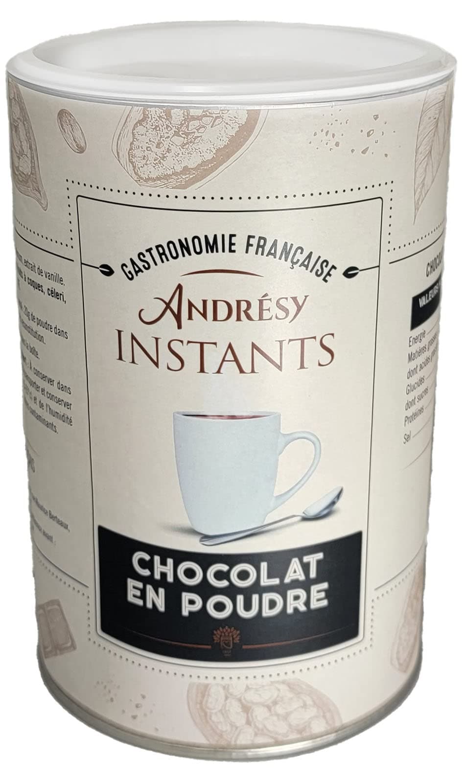 Les Confitures a l'Ancienne Powdered Drinking Chocolate 2.2 lbs. (Case of 2 Containers - Approximately 100 Servings Total)