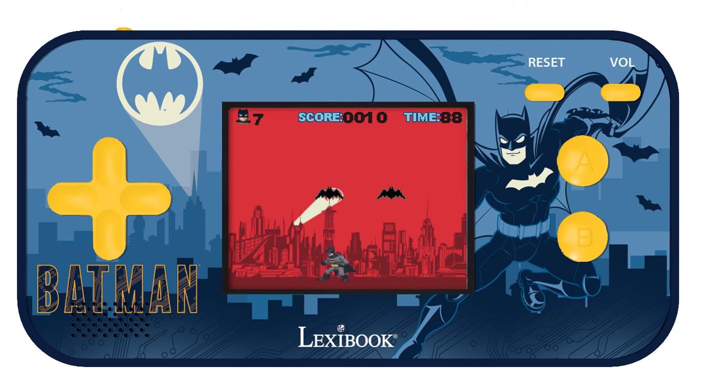 Lexibook - Batman - Compact Cyber Arcade Portable Console, 150 Games, LCD Colour Screen, Battery Operated, Black/Blue, JL2367BAT