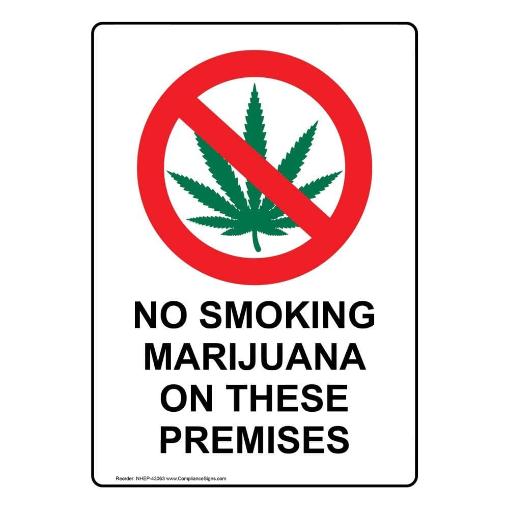 liao ning guang an jian she you xian gong si Outdoor Bright Warning No Smoking Marijuana On Sign Tin Sign 8x12Inches