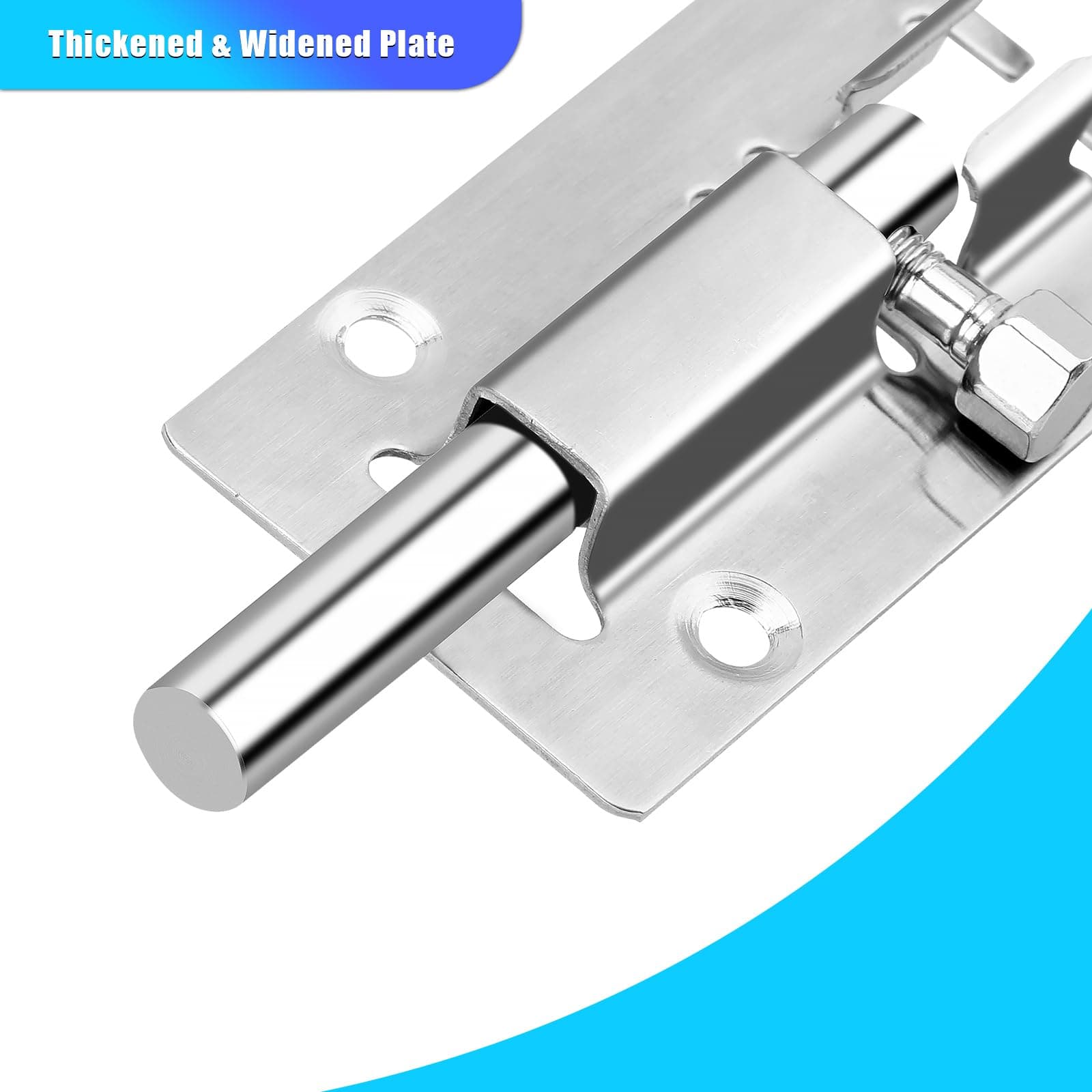 INBOF 2 Pack Slide Lock, Premium Barrel Bolt Latch, Thickened Door Bolt Lock, Slide Bolt Latch with 12 Screws, Stainless Steel Slide Latch Lock, Slide Locks for Inside Door