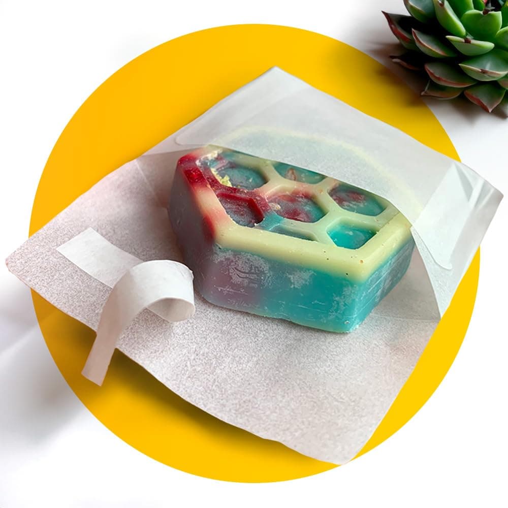 50 Square Peel & Seal Glassine Bags (65 x 65 mm) | Self Adhesive Glassine Paper Envelopes for Wax Melts