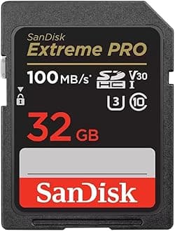 Extreme Pro SD UHS I 32GB Card for 4K Video for DSLR and Mirrorless Cameras 100MB/s Read & 90MB/s Write