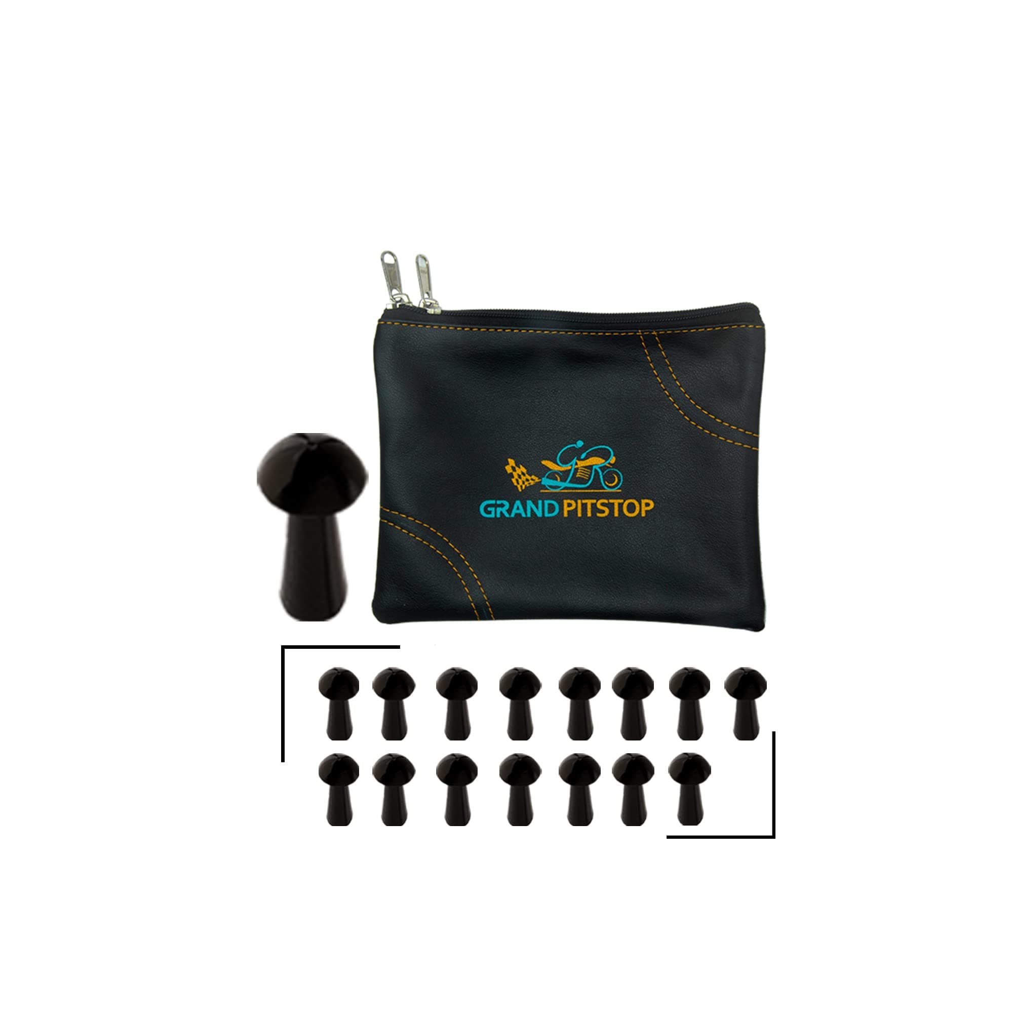 Grand Pitstop GrandPitstop Mushroom Plug for Tubeless Tyre Puncture for Car and Bikes (Black,GRPLUG15) - Pack of 15