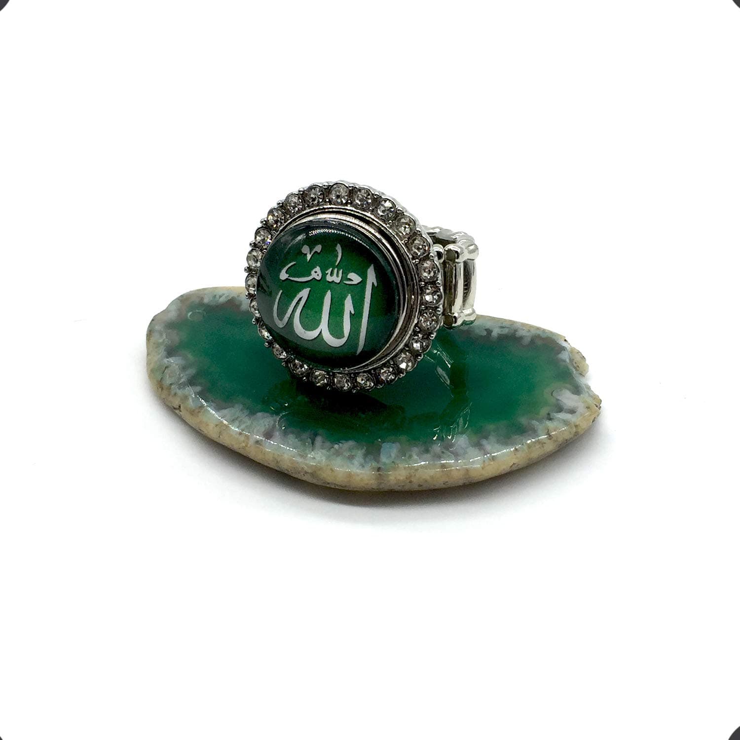 ALBATROSART -Prayer and Worry Beads with Matching Stretch Ring - Elastic Ring -Tesbih-Tasbih-Misbaha-Subha-Sibha-Rosary (Green Jade -6mm-99 Small Beads and Stretch Ring)