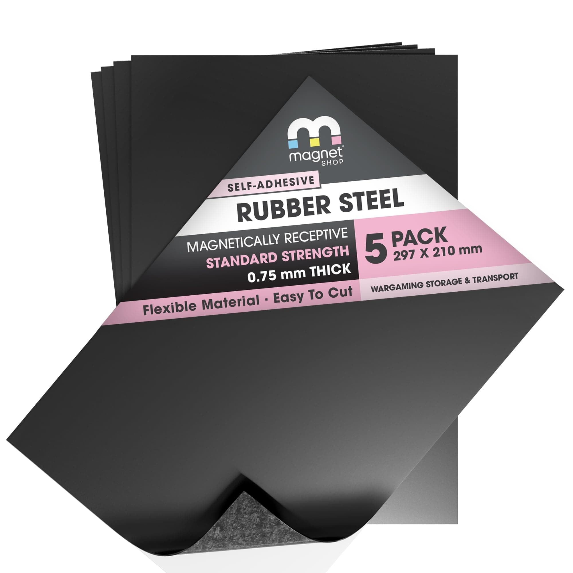 WarMag ゴム鋼板 | ソフトメタルシート (鉄) ウォーゲームミニチュア、磁気ディスプレイ、趣味目的用 (厚さ0.75mm、A4 (30 x 21cm) シングルシート)