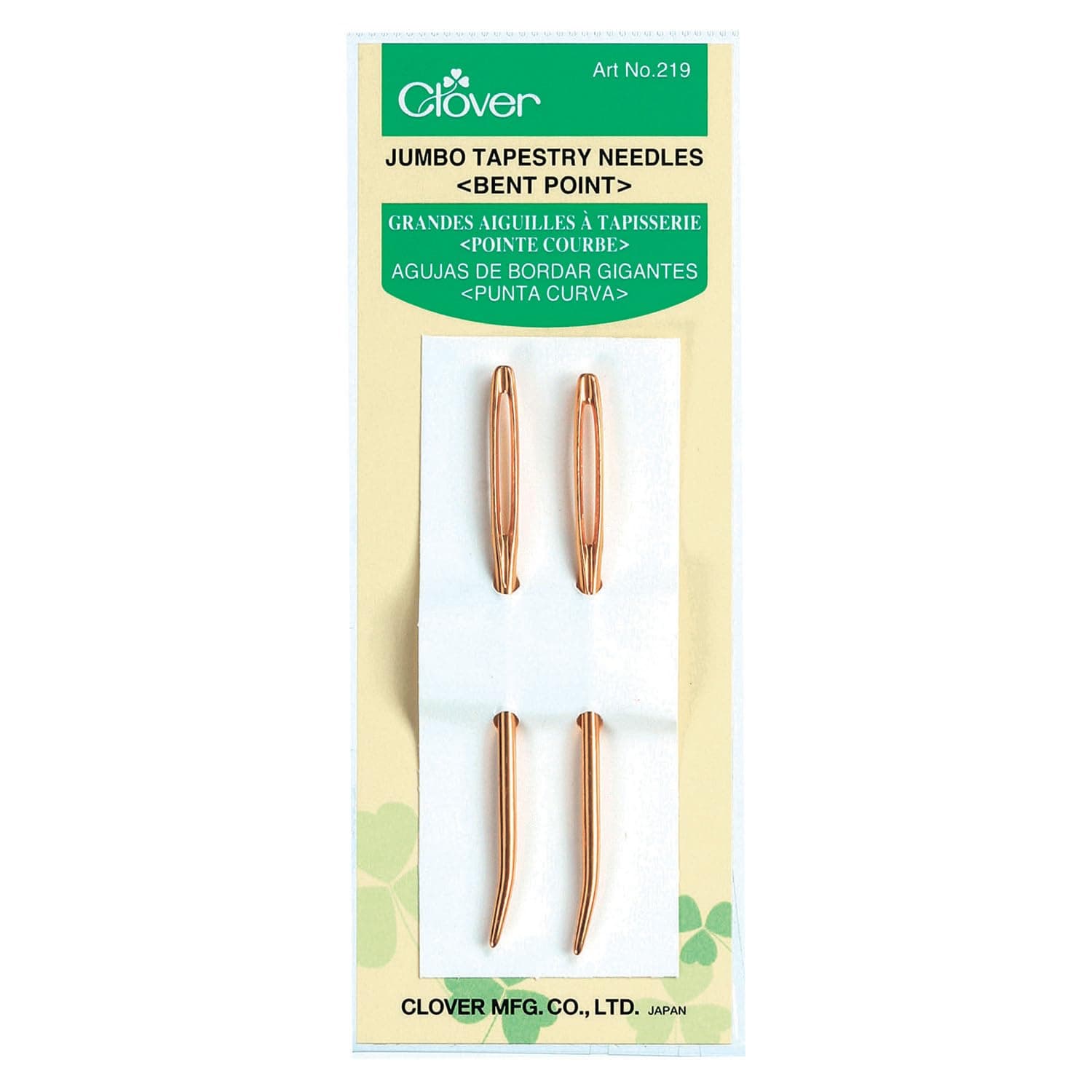 Clover Jumbo Tapestry Needles Bent Point 2 Pack