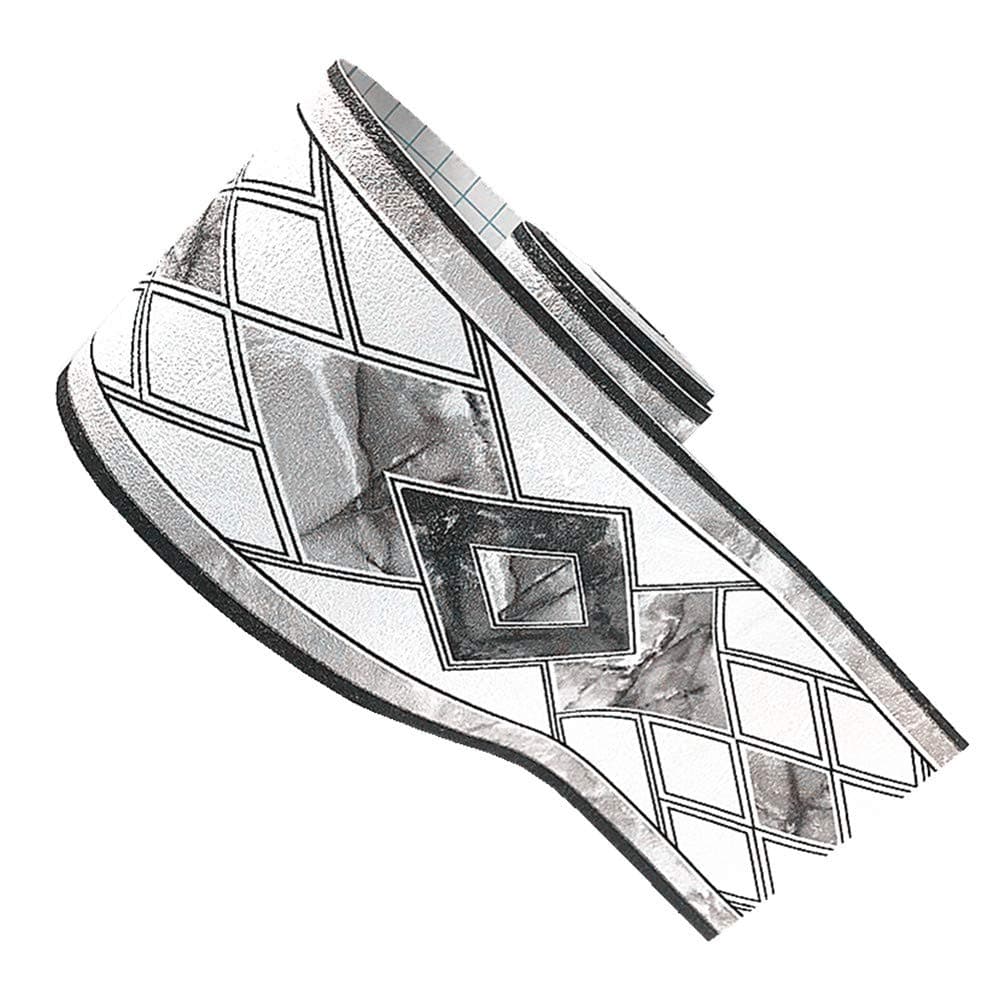 Simplemuji 3D Self Adhesive Black Diamond Waterproof Wallpaper Border Peel and Stick for Bathroom Kitchen Counter Top Tiles Sticker,4 Inch by 16.5 Feet