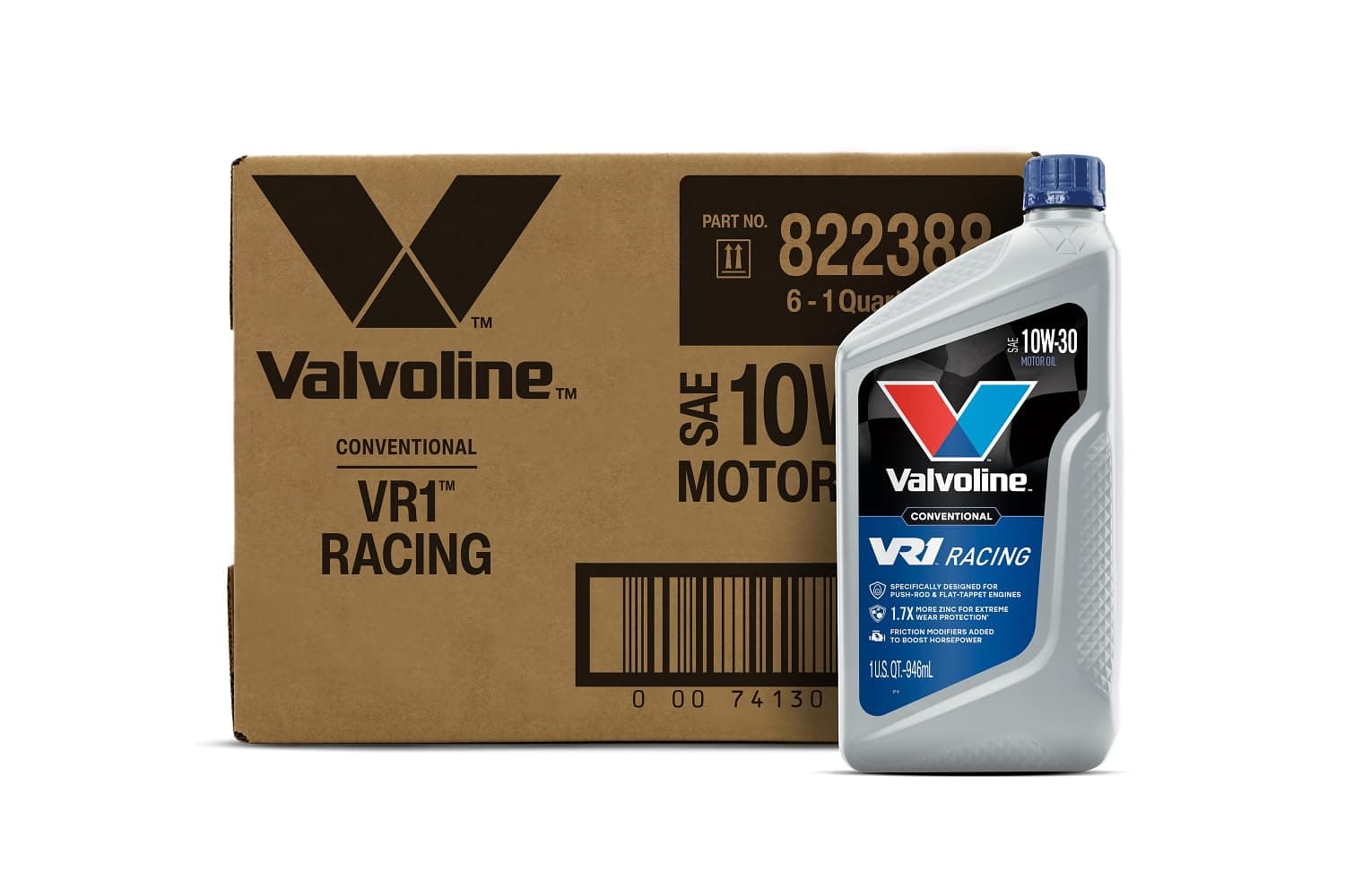 VR1 Racing SAE 10W-30 Motor Oil 1 QT, Case of 6
