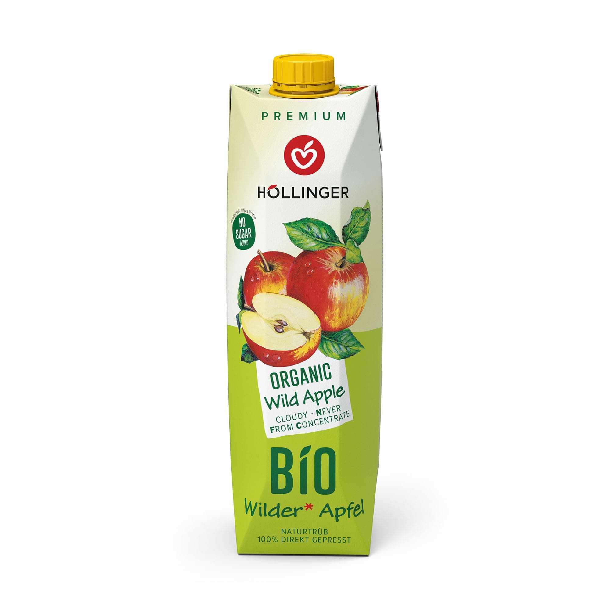 Hollinger Wild Apple Juice Organic Never from Concentrate, Vegan, 1L