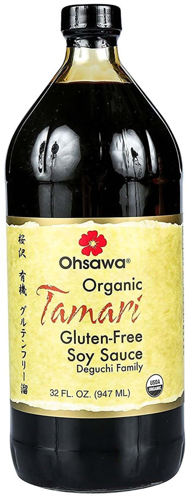 Ohsawa - Wheat-Free Tamari Soy Sauce - Traditionally Brewed, Gluten-Free, Non-GMO, Ideal for Cooking, Marinades, Stir-Fries - 32 Fl Oz