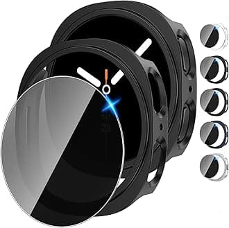 Tensea Multipack for Samsung Galaxy Watch 8 Screen Protector Case 40mm Accessories, Hard PC Bumper/HD Anti-Fog Tempered Glass Protective Film, Face Cover Set, Galaxy Watch 8 Case for Women Men