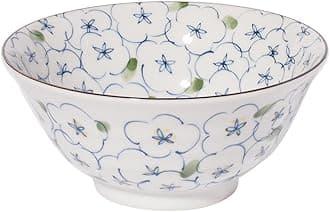 Minoru Pottery Flower of The sea Inside and Outside Intensive Bowl Large Blue 25-720423 mino Ware φ6×H2.8in