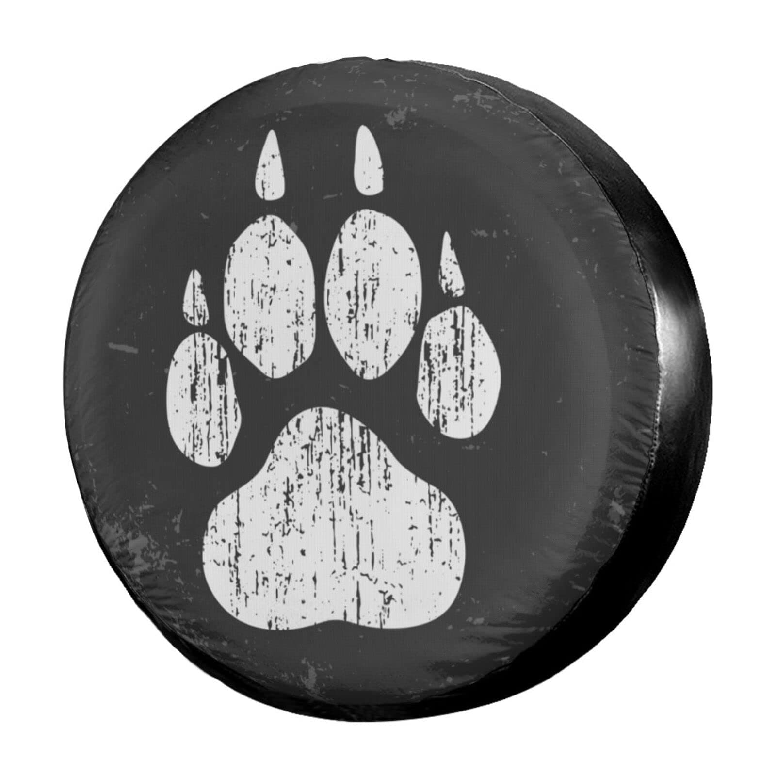 Delerain Dog Paw Print Spare Tire Covers Waterproof Dust-Proof Spare Wheel Cover Universal Fit for, Trailer, RV, SUV, Truck and Many Vehicle (17 Inch for Diameter 31"-33")
