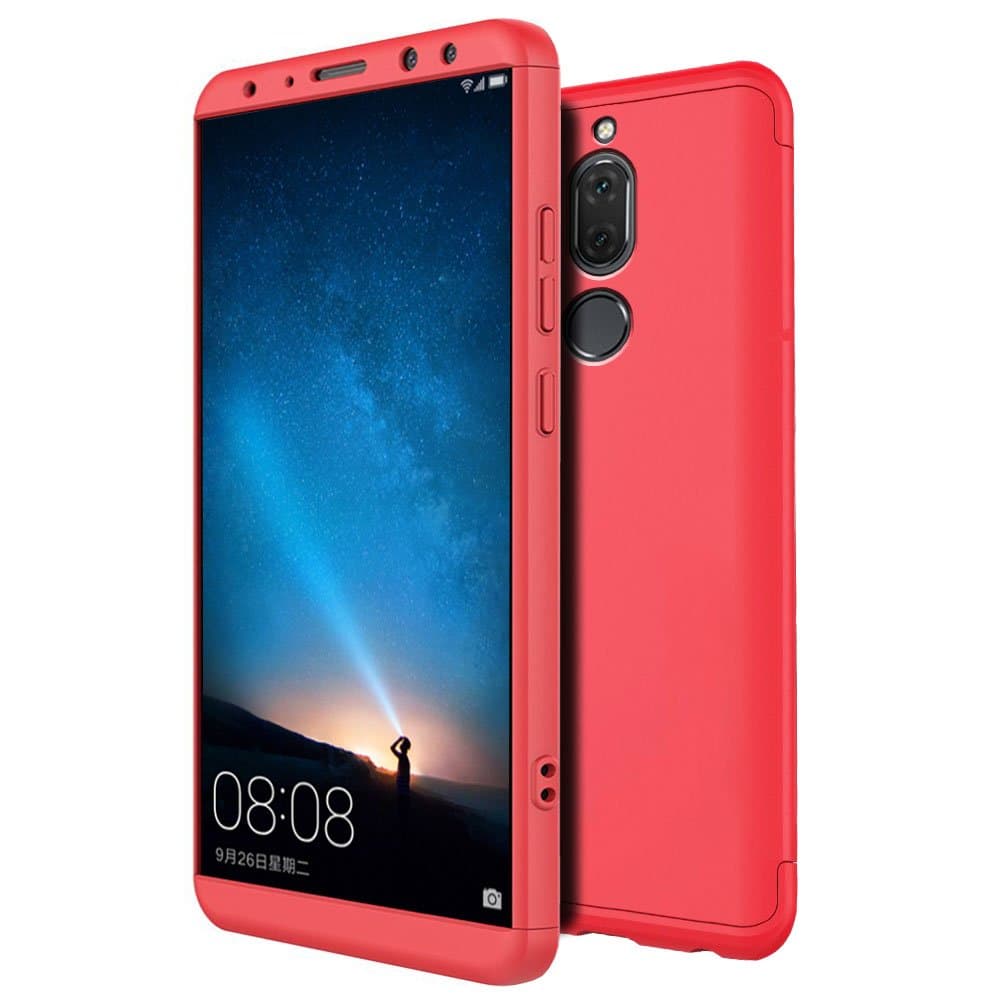 Huawei Mate 10 Lite Case, Eabuy Hybrid 3 in 1 Combination Protection Hard PC Matte Finish Anti-Scratch Anti-slip Case Cover for Huawei Mate 10 Lite/Nova 2i/Honor 9i Red