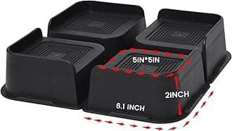 MYMULIKE Bed Risers 2 inch Oversized Furniture Risers, Support Up to 6000 Lbs, Lift 2 inch for Couch, Sofa, Table,Chair (Black 4 Pack, 2 inch)