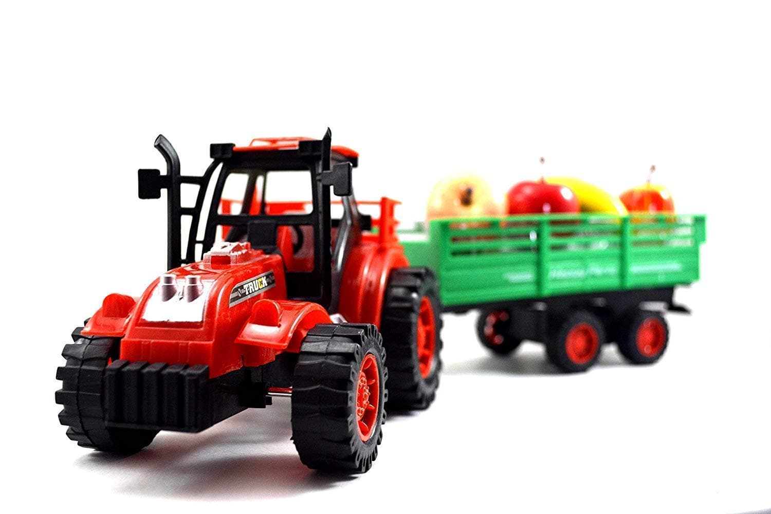 OANGO Super Tractor with Real Looking Fruits, Trolley Toy for Kids, Random Color
