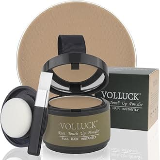 VOLLUCK Root Touch up Powder, Instant Hairline Powder for Thinning Areas and Gray Hair Coverage, Natural and Non-greasy Root Cover up for Women and Men (Light Coffee, 0.14 Ounce)