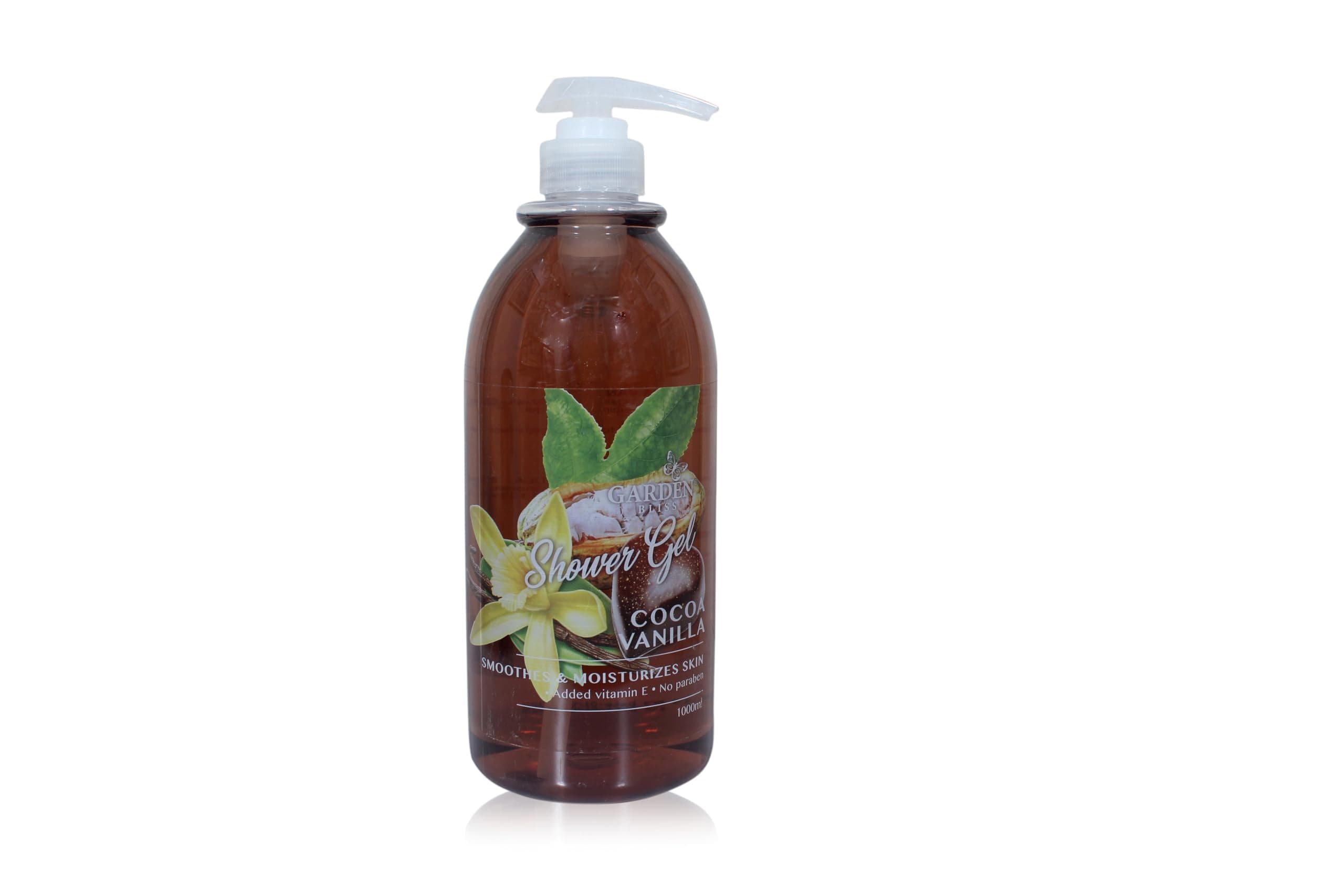 Garden Bliss Cocoa Vanilla Shower Gel - Moisturizing Body Wash with Vitamin E (1000 ml)