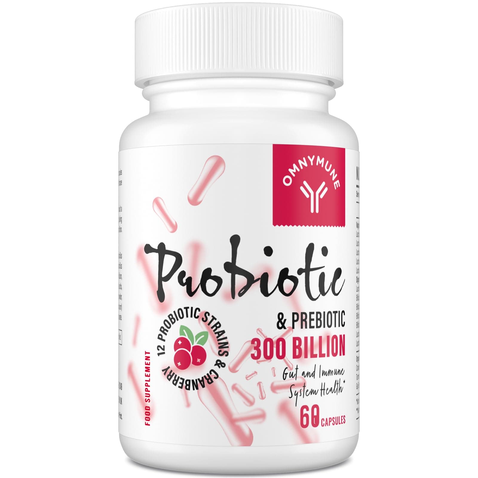 Probiotics for Women 300 Billion CFU, 12 Strains + Prebiotics, Digestive & Vaginal Health, 60 Capsules