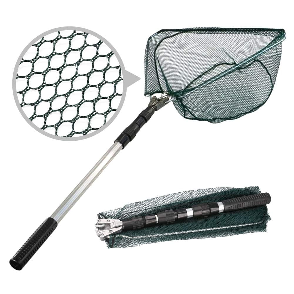 Fishing Landing Net Telescope Foldable Collapsible Extensible for Bird Fish Catch Release Lightweight Portable Aluminum Alloy Frame Handle
