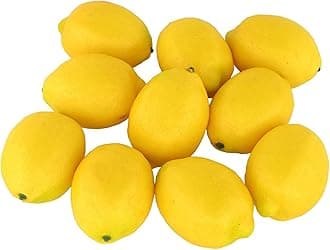 Fake Fruit Home House Kitchen Party Decoration Artificial Lifelike Simulation Yellow Lemon 10pcs Set