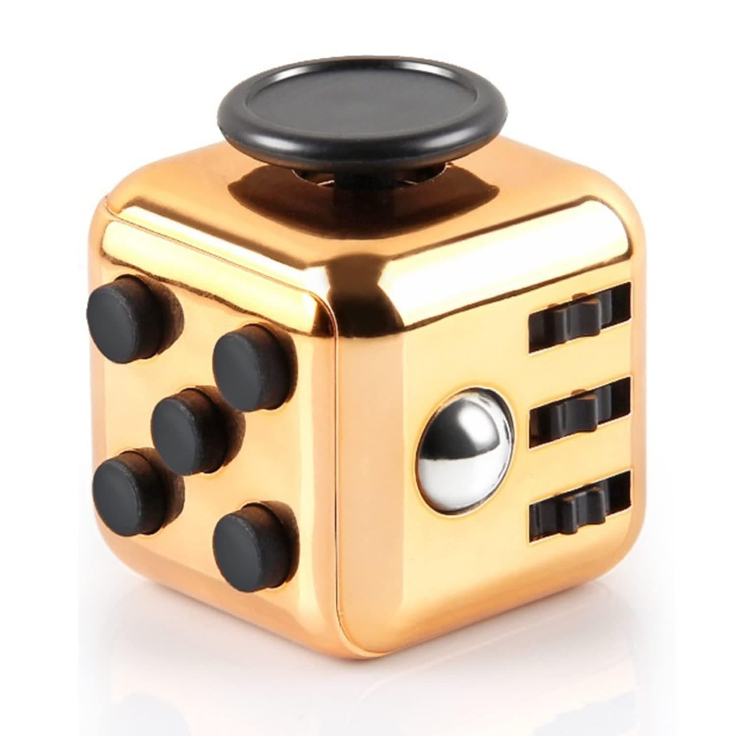 Azonee Fidget Toy Cube Sensory Stress Anxiety Relief Toy, Pressure Relieving Toys, Reliever, Relaxing Gift For Kids And Adults(Gold)