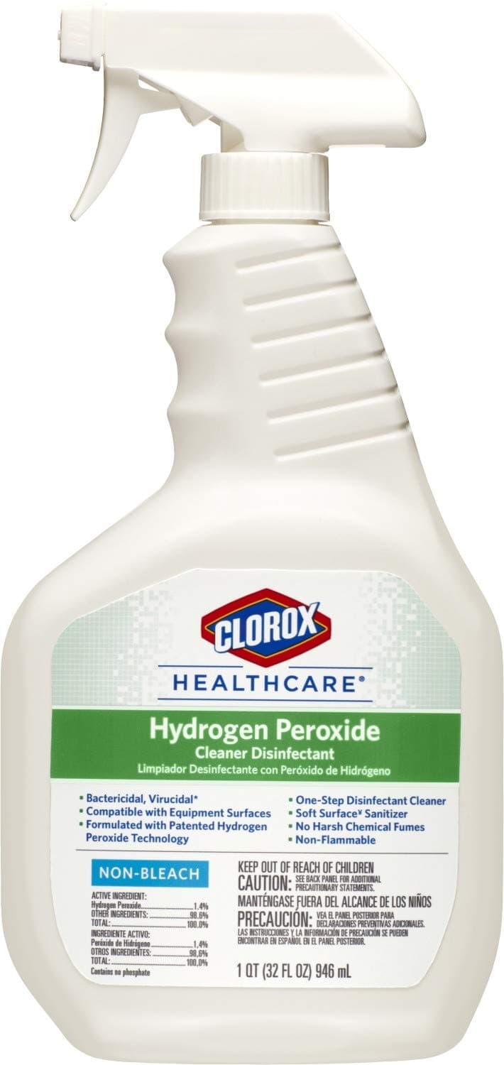 Clorox Healthcare Hydrogen Peroxide Cleaner Disinfectant, Bleach Free, 32 Fluid Ounces (Package May Vary)