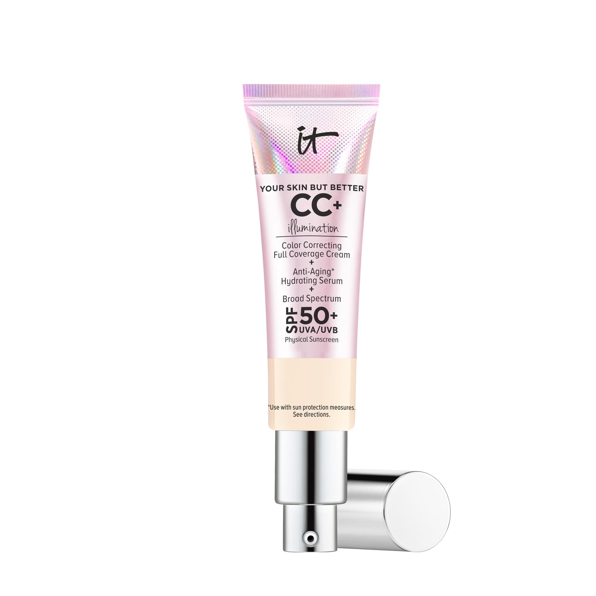 CC+ Cream Illumination - Radiant Full Coverage Foundation With SPF 50+, Color Corrector & Hydrating Anti-Aging Serum, Hydrolyzed Collagen + Peptides, Normal to Dry Skin - 1.08 fl oz