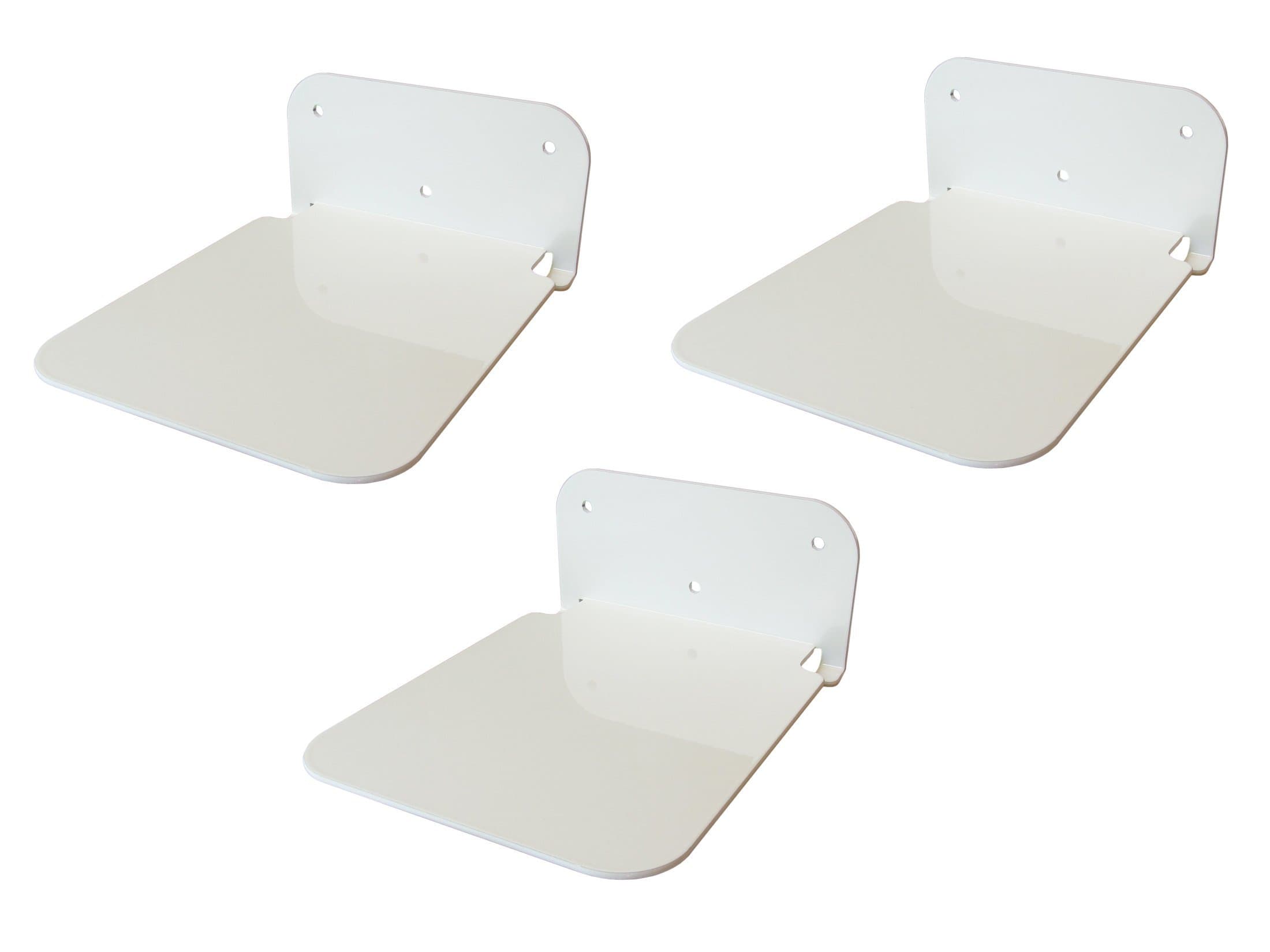 Galleksa Invisible Concealed Floating Metal Bookshelf Wall Mounted Storage for Home Room Creative Decoration Book Display (3 - Pack, White)