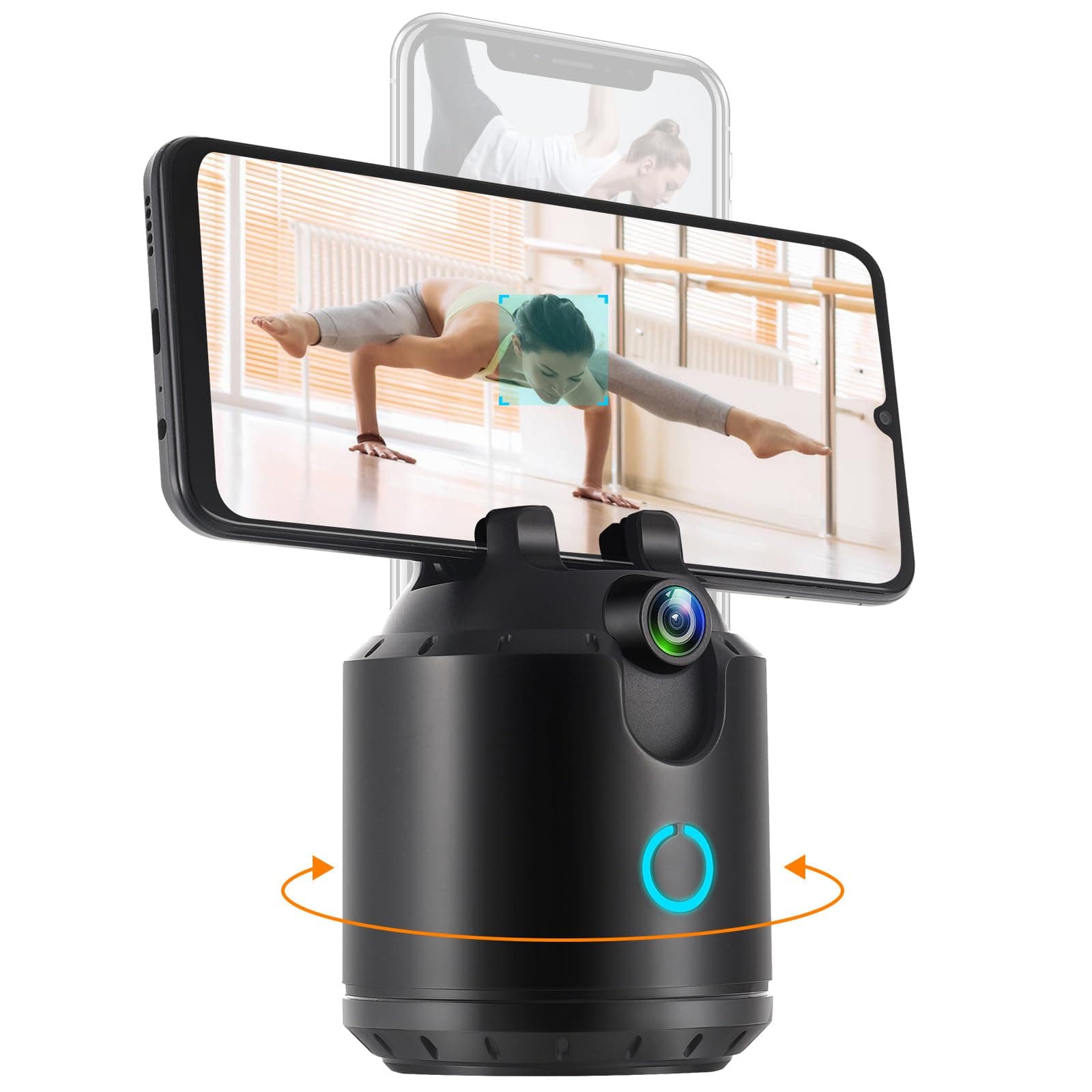 FUNTELL Snapshot Shelfystand, Auto Face Tracking Tripod 360° Rotation, Smart Motion Tracking Phone Holder, No App Required Moving Tripod for Video Recording, Live Vlog, TIK Tok…