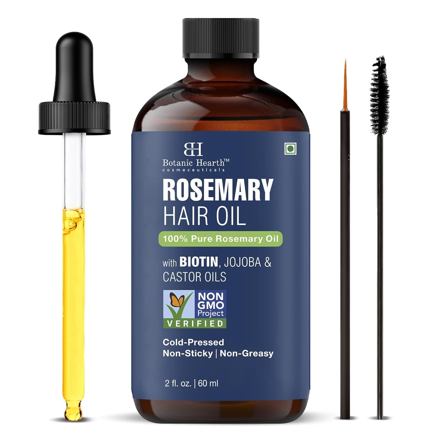 Botanic Hearth Rosemary Oil for hair growth - 2 Fl Oz - For Thicker Hair, Scalp Treatment for Hair Loss, Dry & Frizzy Hair Repair, Deep Nourishing Oil for Damaged Hair - 100% Natural and Vegan