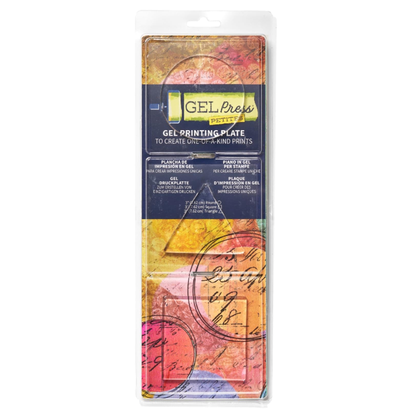 Petites Monoprinting Plates 3 piece - Circle Triangle Square - for Printmaking, Scrapbooking, Paper Crafts, Home Decor and More - 10812-CIR