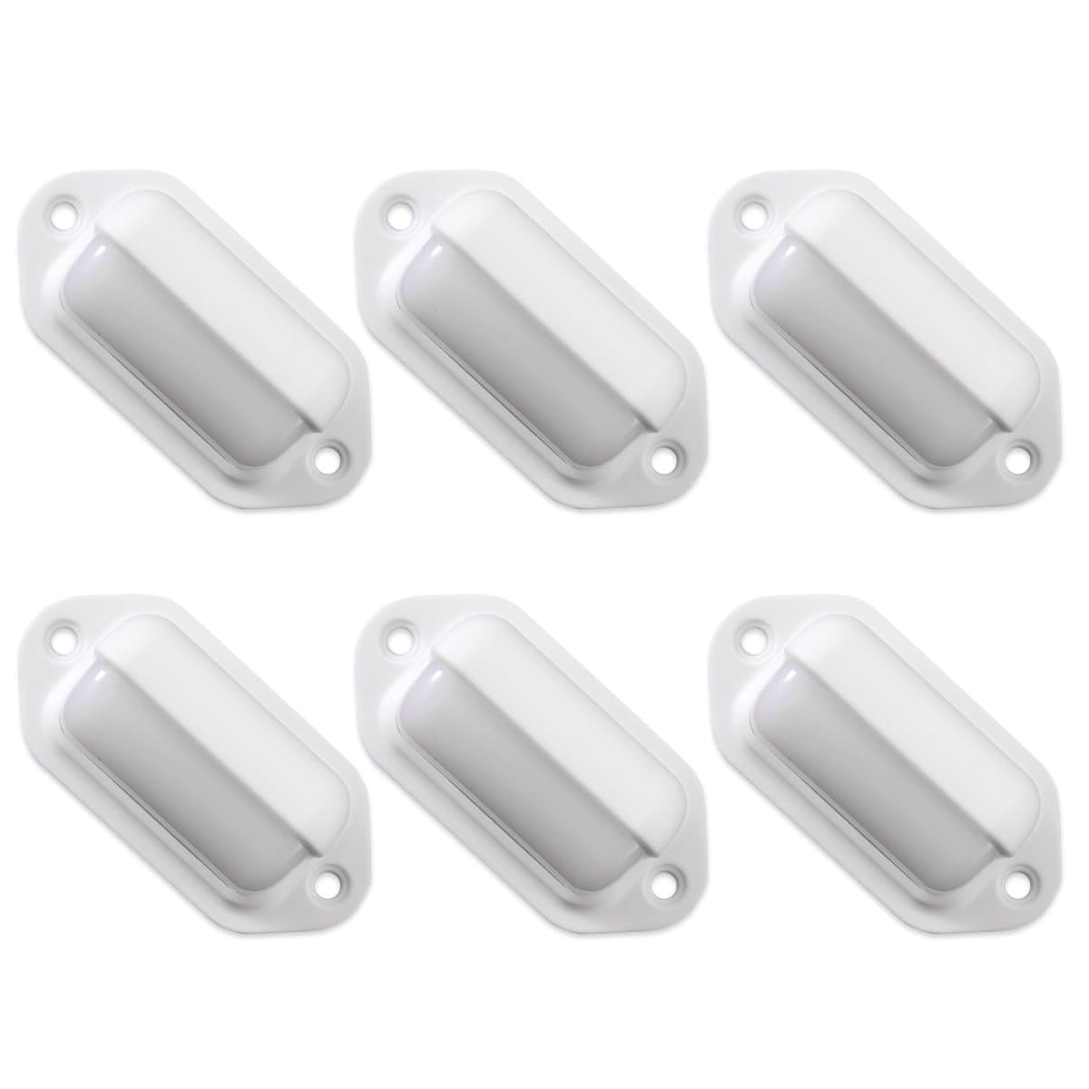Dream Lighting12 Volt Surface Mount LED Step Lights, Warm White Deck Lights for Boat, Marine, RV, Camper, Motor home, Pack of 6