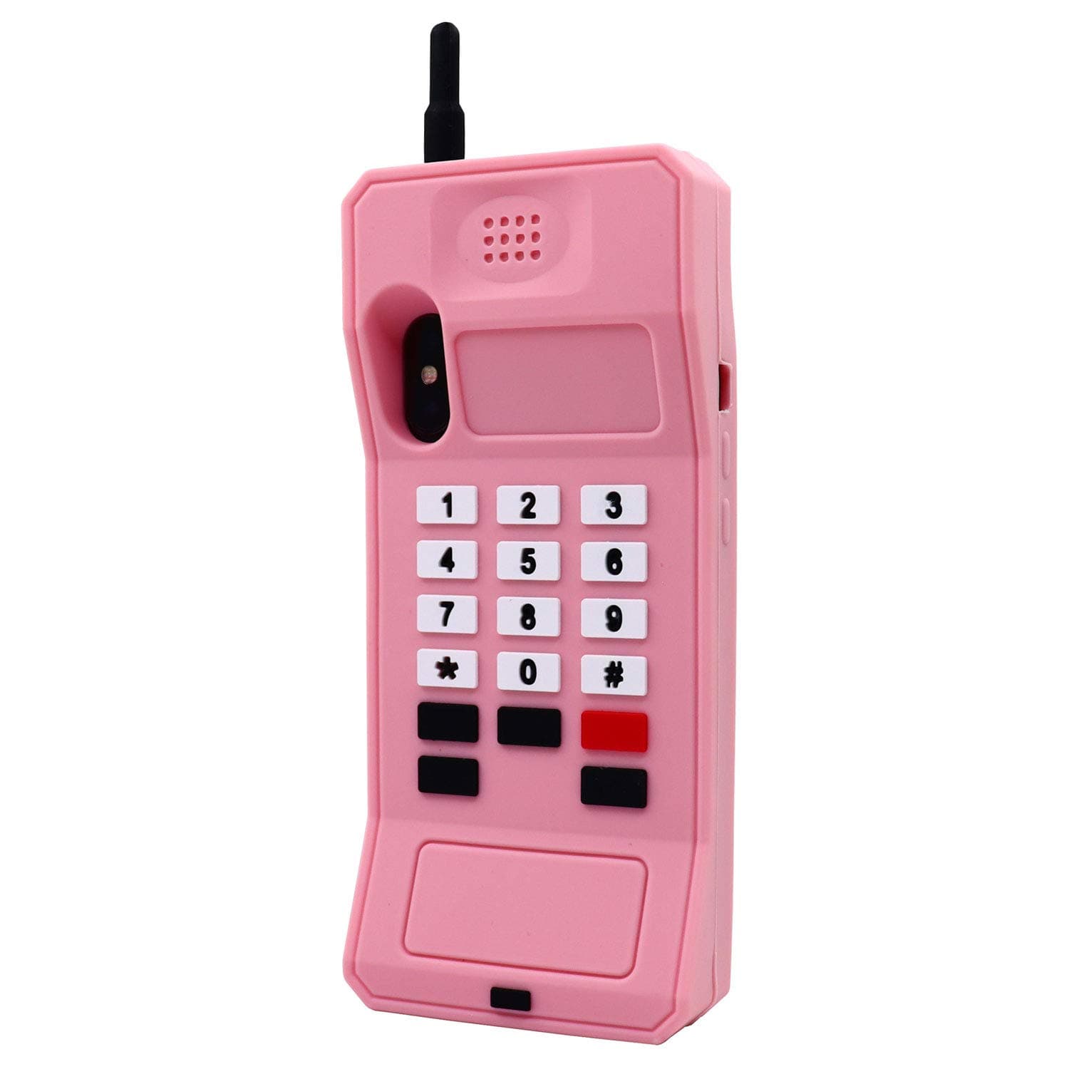 Cute Retro Classic Cellular Phone Shaped Case for iPhone X iPhone Xs((5.8 Inch), Soft Silicone 3D Cartoon Cover,Kids Girls Rubber Protector for iPhone X Xs (Pink)