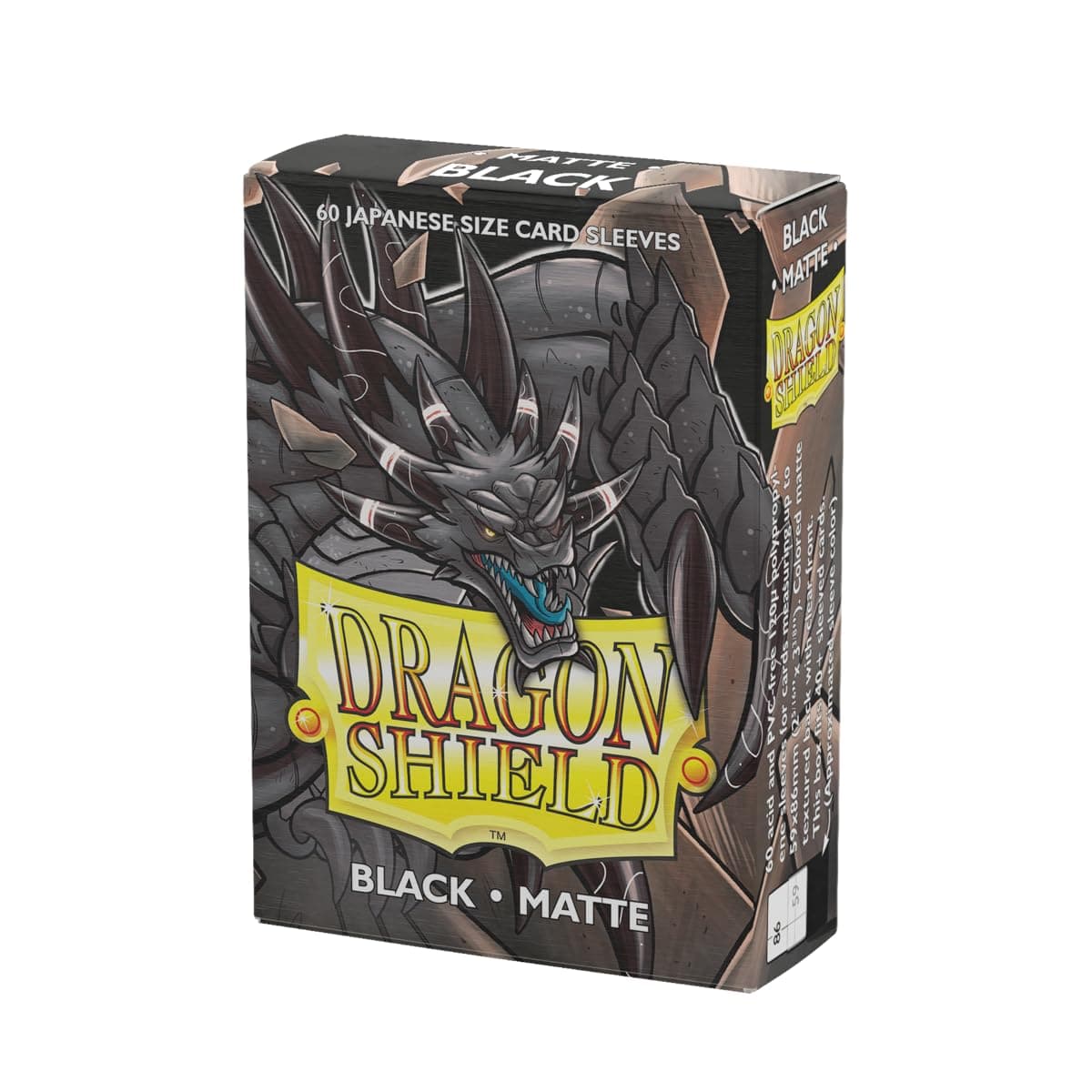 Dragon Shield | Japanese Size Card Matte Sleeves | 60 CT - Smooth & Tough Premium TCG Sleeves - Compatible with Yu-Gi-Oh, Naruto, Cardfight & Vanguard | Black