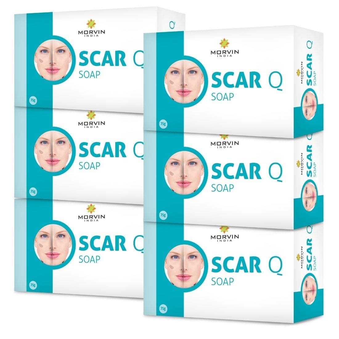 Scar Q Whitening soap 75g(Pack of 6)