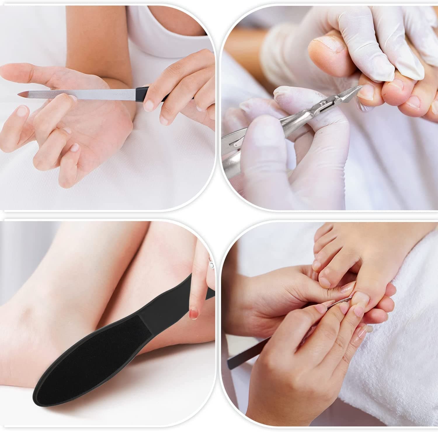 Rosmax Life Professional Pedicure Kit, 15 in 1 Pedicure Tools Stainless Steel Washable Foot Care Kit Dead Skin Remover Foot Spa Set at Home