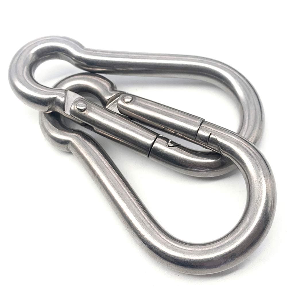 3.15 Inches 4 Inches Stainless Steel Carabiner for Gym Equipment Connection, EFFIET Heavy Duty Spring Snap Hook Clips Spring Link Buckle for Gym Exercise, Punching Bags, Fishing, Hiking, Camping