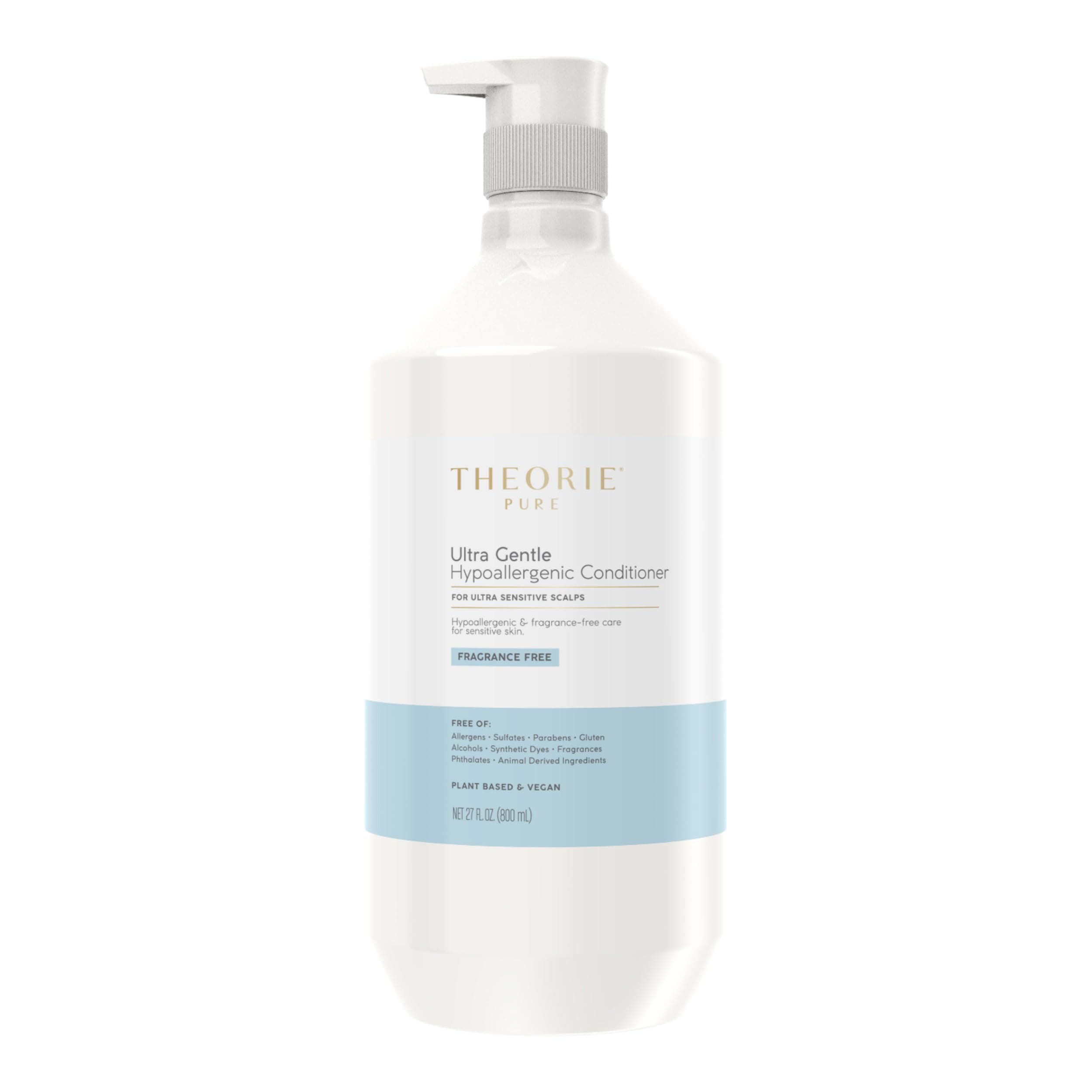 Theorie Pure Collection Hypoallergenic Conditioner - Plant Based & Vegan - Conditions, Soothes Itchy & Allergy Prone Skin - Fragrance Free - Ultra Sensitive Scalp, Pump Bottle -800 ml -27 Fl Oz (1