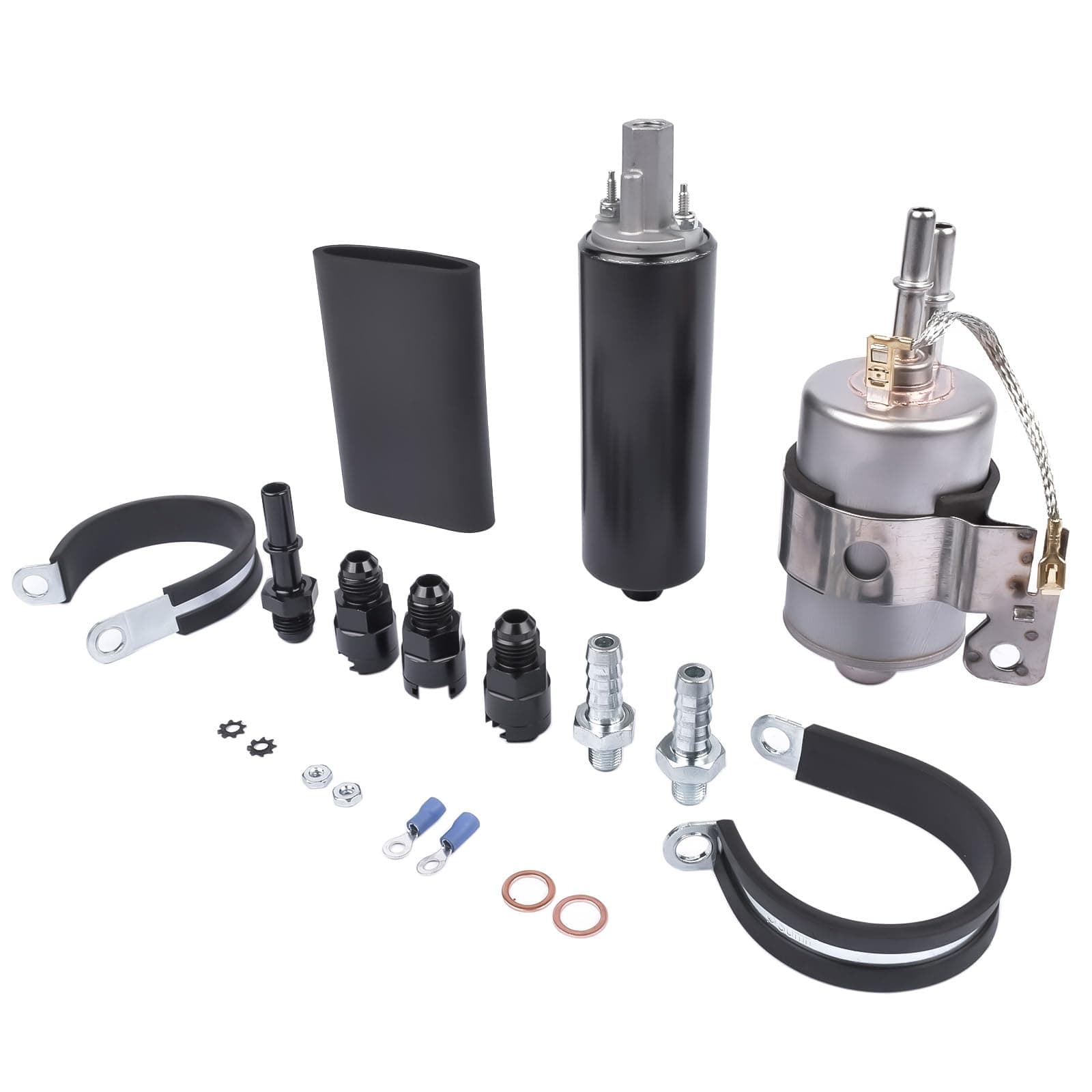 NiyakoInline Fuel Pump with 58 PSI Fuel Filter Regulator, 255LPH High Pressure Universal External Pump Replacement# GSL392 GSL392-400-939 400-939 61633737 Fit 1999-2014 Chevy V8