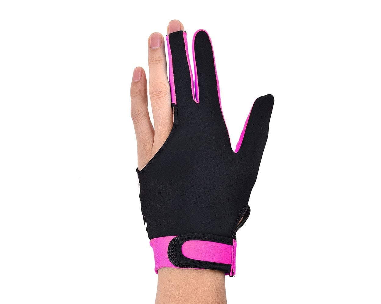 Ace Select Billiard Pool Cue Glove 1 Piece, 3 Fingers Elastic Lycra Stretchable Snooker Glove - Pink