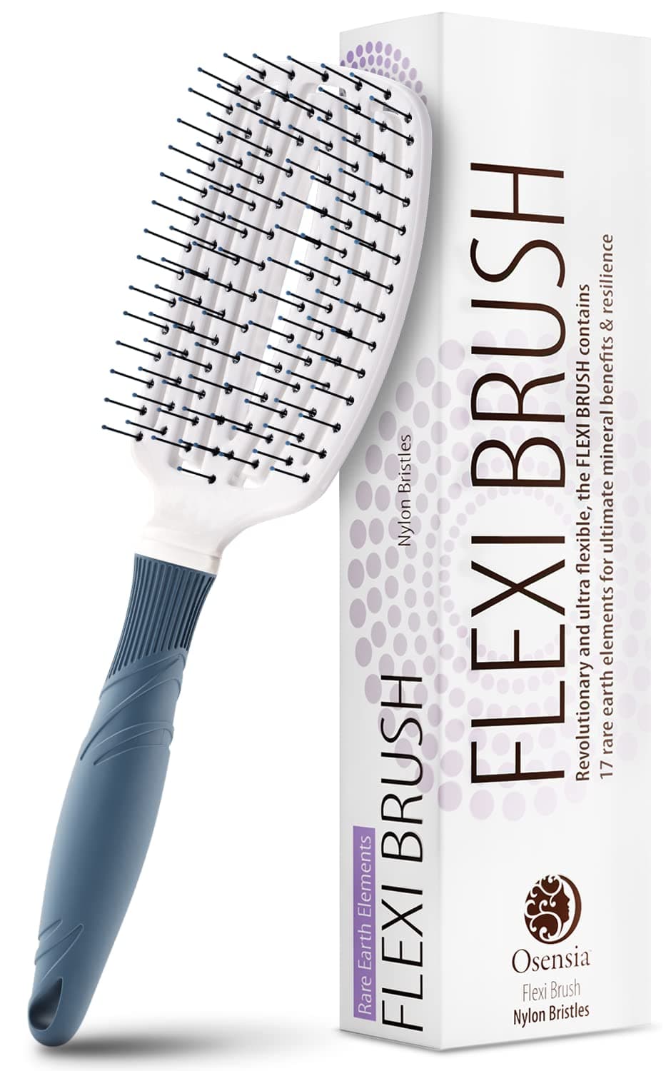 Detangling Flexi Brush with Nylon Bristles – No Tangle Hair Brush for Kids,Men,and Women – Shine Brush Promotes Hair Growth and Eliminates Breakage