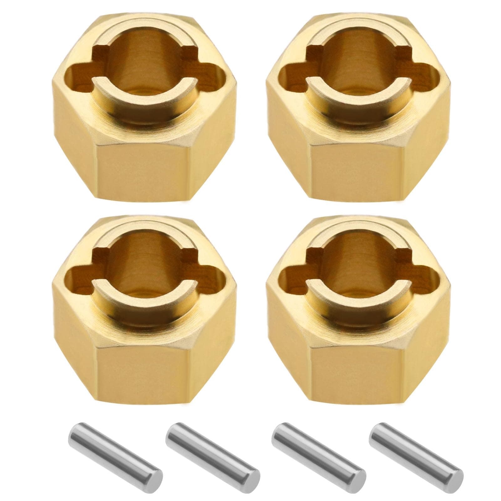 4PCS 4mm Brass Wheel Hex Hub Extender Adapter Compatible with 1/18 TRX4M RC Crawler Car Upgrades Parts Replacement Accessories