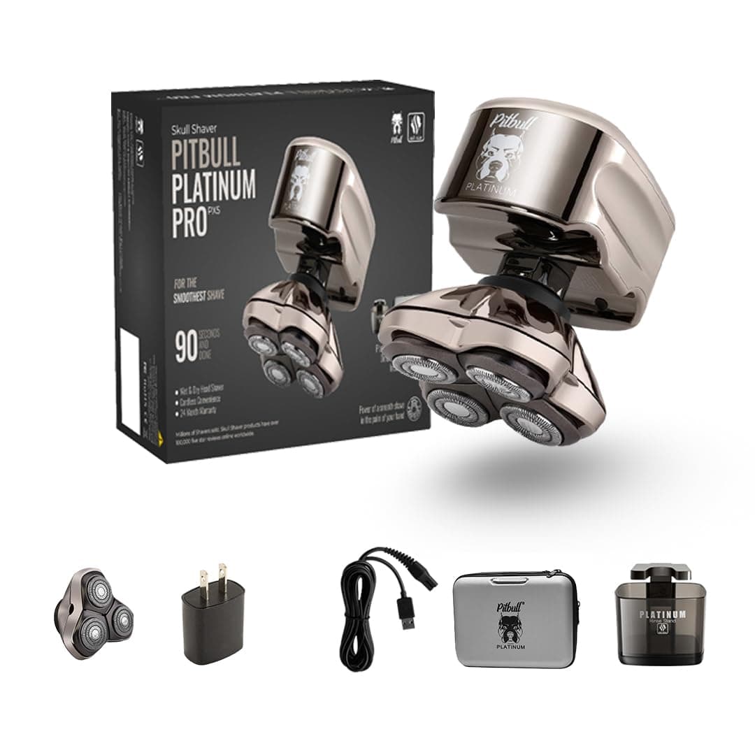 Skull Shaver - Pitbull Platinum PRO PX5 Head & Face Shaver - Bonus Blade Included