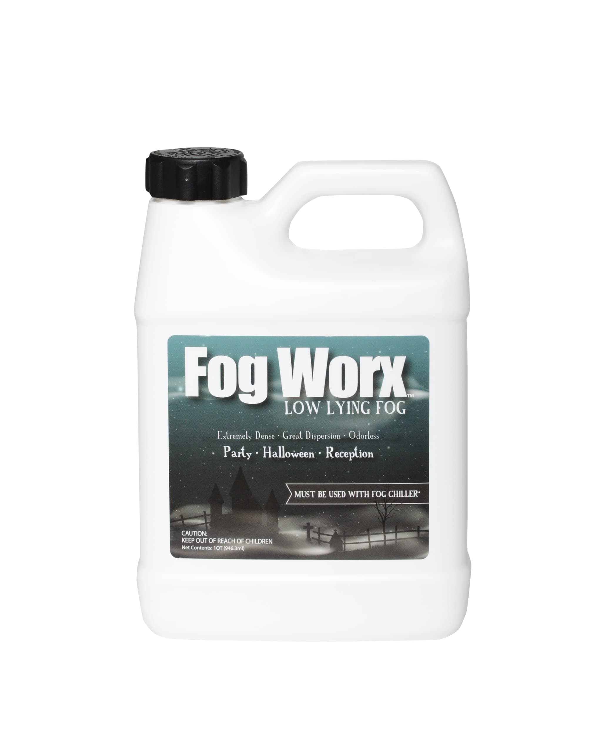 Fogworx Low Lying Fog Juice, Long Lasting Low lying Indoor-Outdoor Fog, Designed Fog Chillers, Ground Foggers and Low Lying Fog Generators, 1 Quart
