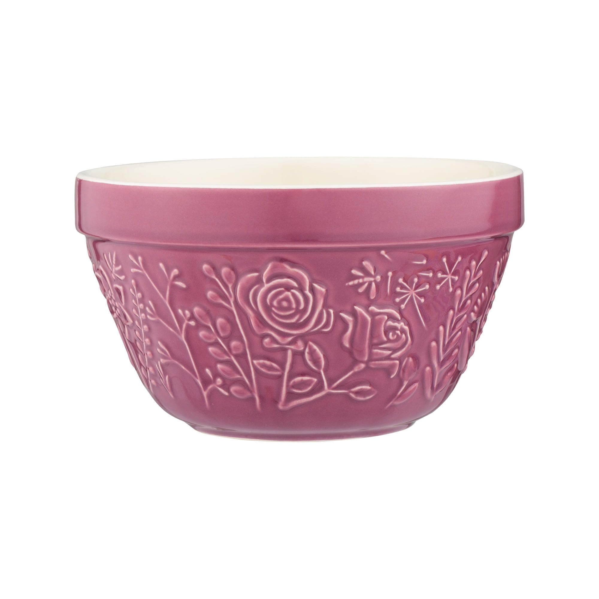 in The Meadow Size 36 Pudding Basin Bowl 16cm | 90ml Floral Embossed Earthenware Bowl for Pudding, Baking, Prep & Serving