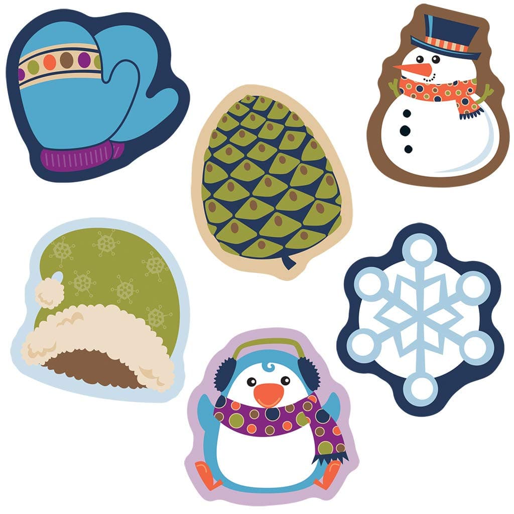 Carson Dellosa – Winter Mix Mini Colorful Cut-Outs, Classroom Décor, 38 Pieces