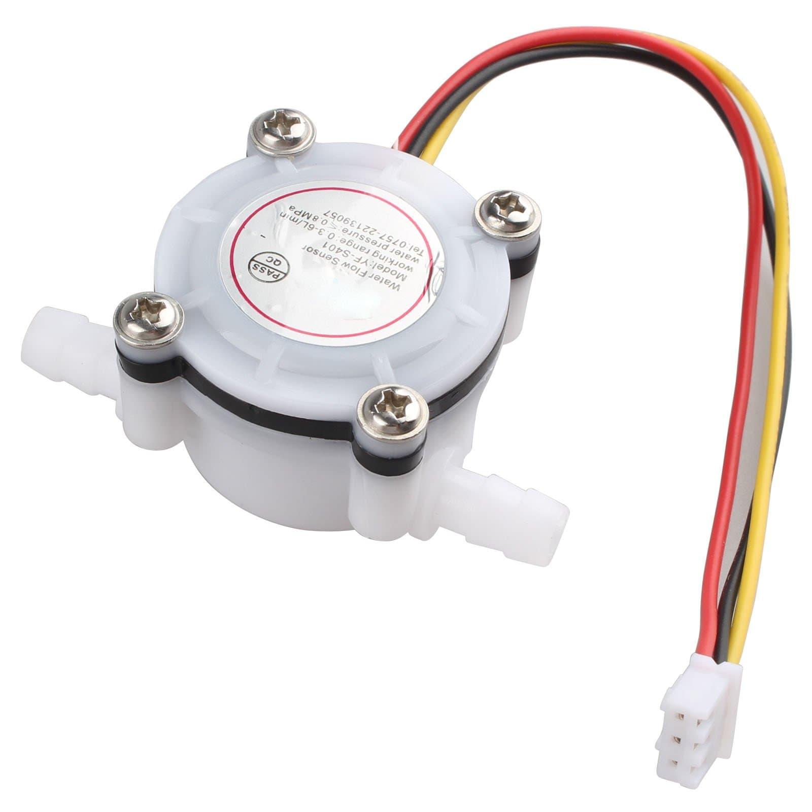 YF-S401 0.5-5 L/Min Hall Effect Flow Meter Sensor Flow Meter Counter-White