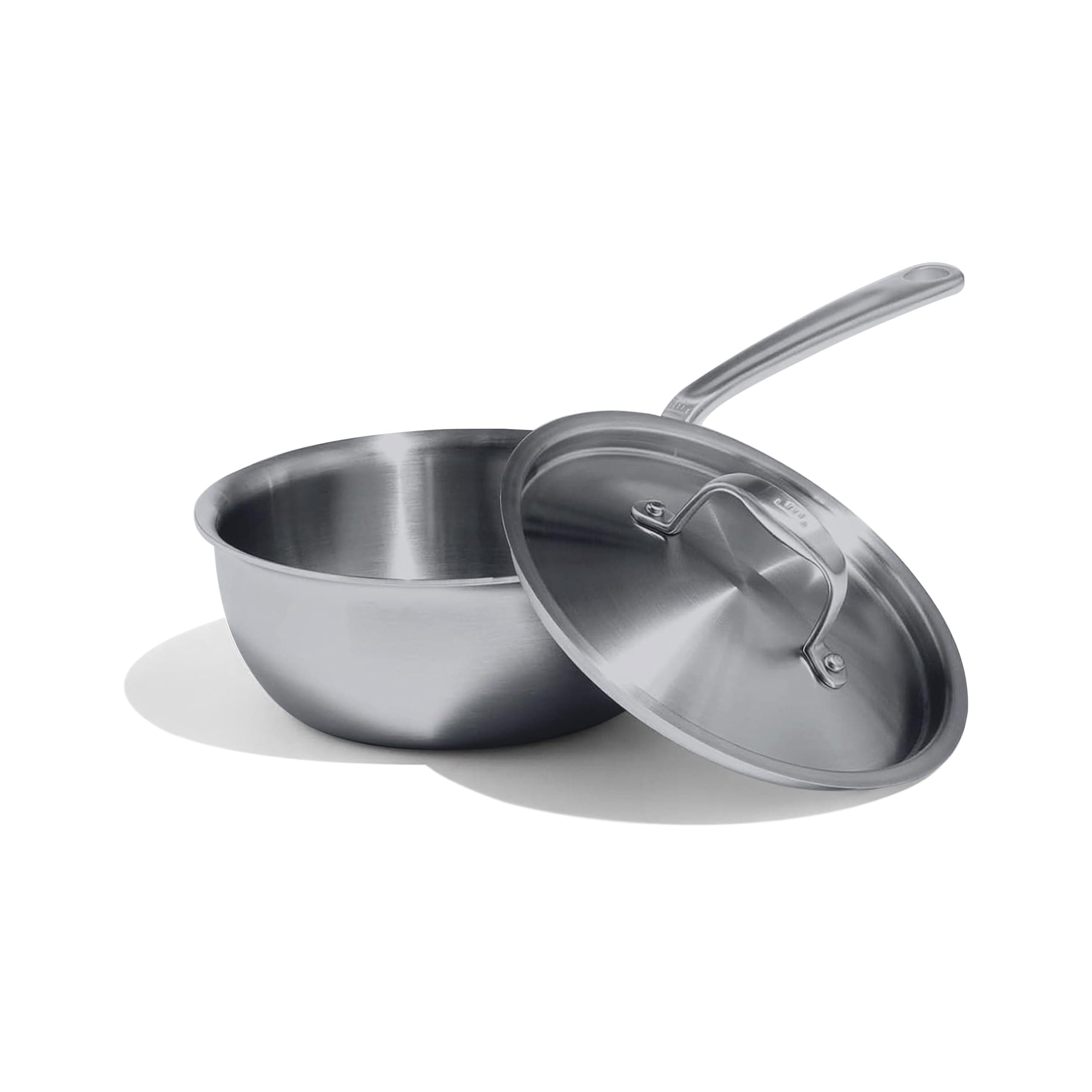 Cookware | 2 Quart Stainless Steel Saucier Pan | 5 Ply Stainless Clad | Professional Cookware | Crafted in Italy | Induction Compatible