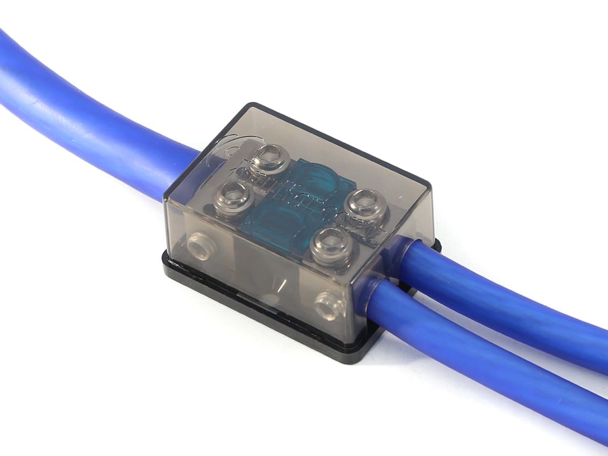 KnuKonceptz Bassik 2 Way Mini ANL Fuse Distribution Block - 1/0 Gauge to 4 Gauge - 40 Amp